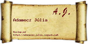 Adamecz Júlia névjegykártya