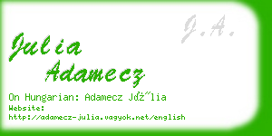 julia adamecz business card